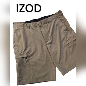 IZOD Mens Golf Shorts W34 Grey Polyester